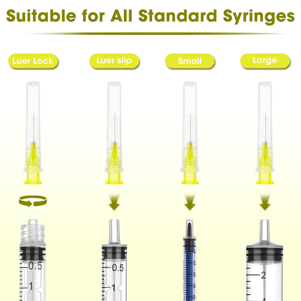 30 Gauge 1/2 Inch Disposable Needles with Caps - Luer Lock Lab Dispensing Accessories Individually Wrapped, Box of 50