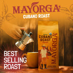 Mayorga Organic Coffee 2lb Cafe Cubano Roast - Dark Roast Whole Bean Specialty Grade Coffee, 100% Arabica, Slow Roasted, Bold and Smooth Flavor with Low Acidity - USDA Organic, Non-GMO, Kosher