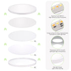 LUMLLSAJI 6 Pack LED Flush Mount Ceiling Light, 24W Ultra Thin Round White 3000k/4000k/6500k 3 Color Temperatures Adjusted 12 Inch Modern Ceiling Lights for Bedroom Bathroom Kitchen
