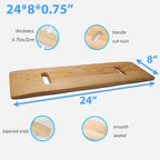 Slide Transfer Board with Handles,Made of Heavy-Duty Wood,Mobility Aid for Senior and Handicap,Load Capacity Up to 500 lbs,24×8×0.75" (24 * 8 * 0.75)
