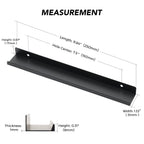Ravinte 6 Pack Finger Pulls for Cabinets 250mm/9.84" Length Black Edge Pulls Matte Black Finger Cabinet Concealed Handles for Kitchen Drawer Tab Handle