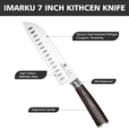 imarku Santoku Knife 7 Inch with Sharp Japanese High Carbon Stainless Steel