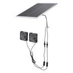 VEVOR Solar Powered Fan, 30W Solar Panel with 2 Fans, Adjustable Solar Panel Angle, 2668 RPM High-Speed, Flexible Installation, Fast Air Exchange for Greenhouse, Grow Tents, Chicken Coops, Shelters