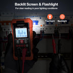 Digital Multimeter Volt Meter TRMS 4000 Counts Auto-Range NCV Voltage Multi Tester Smart Electrical Car Battery Voltmeter AC/DC Volt, Ohm Resistance, Continuity with Test Leads Large LED Backlight
