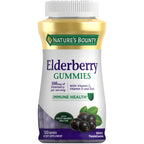 Nature's Bounty Elderberry Gummies, Dietary Supplement, Supports Immune Health, Contains Vitamin A, C, D, E and Zinc, 100 mg, 120 Gummies