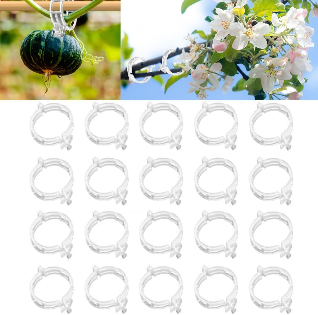 Plant Support Clips Reusable Garden Clips, Secured Plastic Plant Clips, Tomato Support Clips for String Trellis for Climbing Plants Outdoor Indoor Plant Flowers Stem Vine Fixing Clips (50, White)