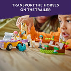 LEGO Friends Horse and Pony Trailer Playset, Building Toy for Kids, Creative Play Gift with Liann and Zoya Characters and 2 Animal Figures, Toy for 4 Year Olds and Up, 42634