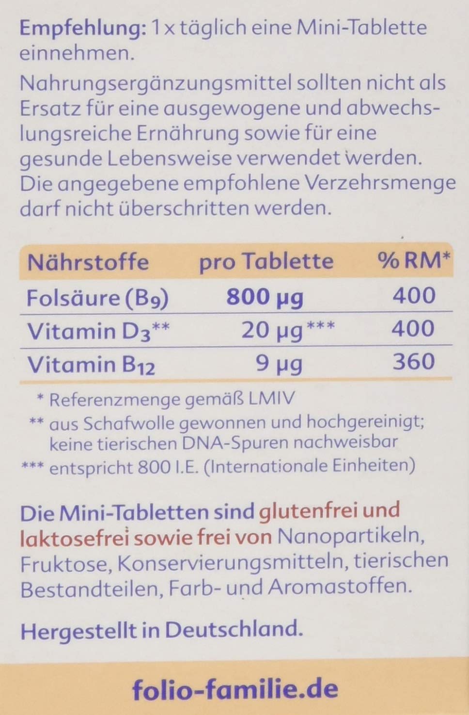 Folio 1, Forte, Iodine-Free Film Tablets, Pack of 90