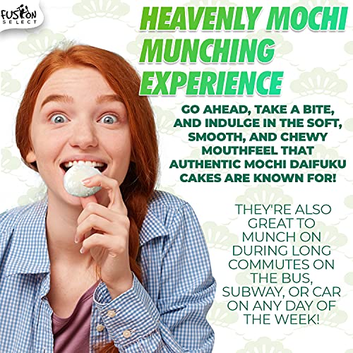 Japanese Mochi 8 Variety Pack: Boba Milk Tea, Taro, Sesame, Hamimelon, Lychee, Green Tea, Peanut & Red Bean in Fusion Select Gift Box