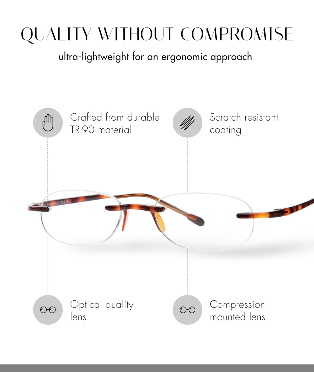 Scojo New York Gels Original Reading Glasses | 2.5x CRYSTAL | Readers for Men & Women | Stylish, Scratch-Resistant Lenses