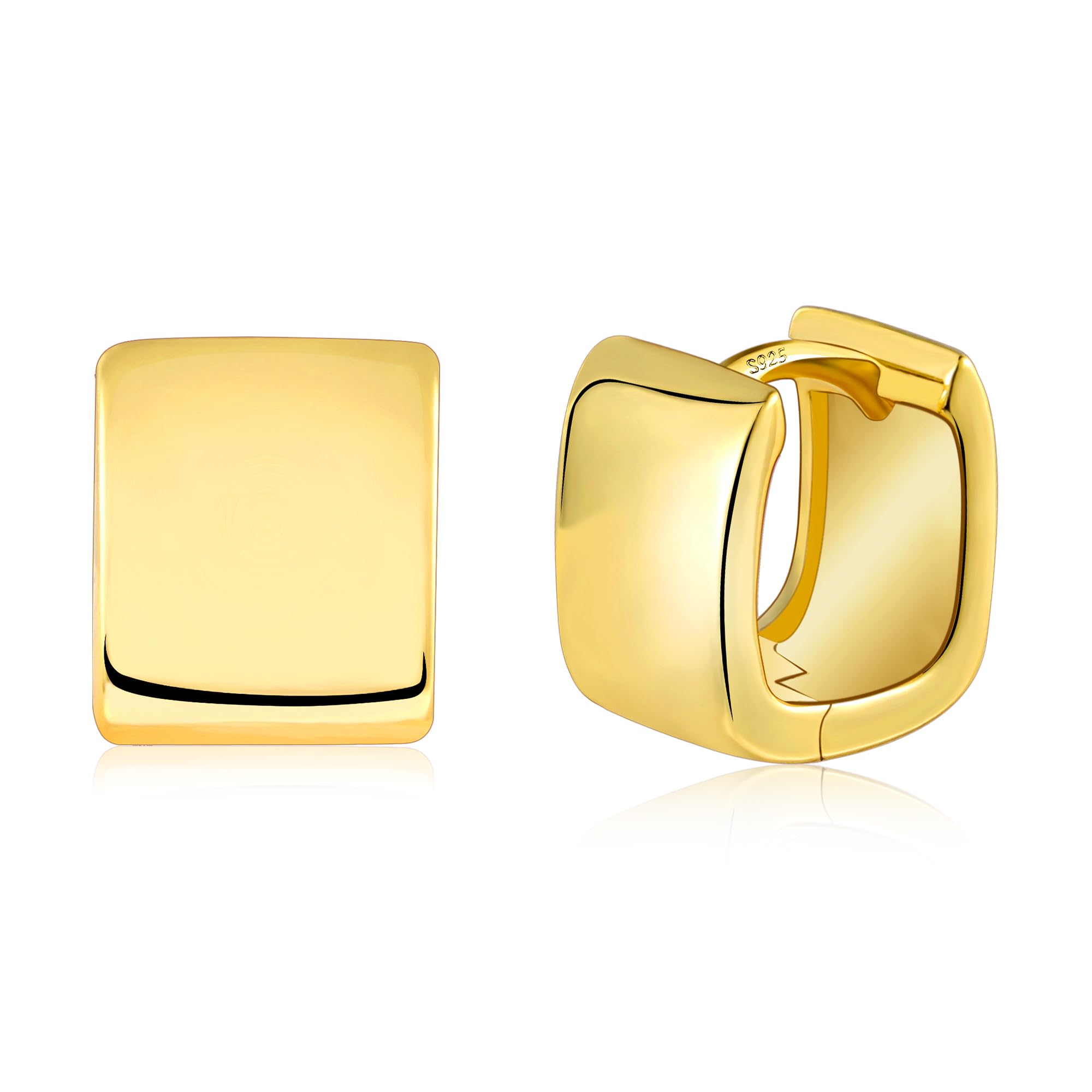 Small Gold Chunky Hoop Earrings Hoops Huggie Square Earrings