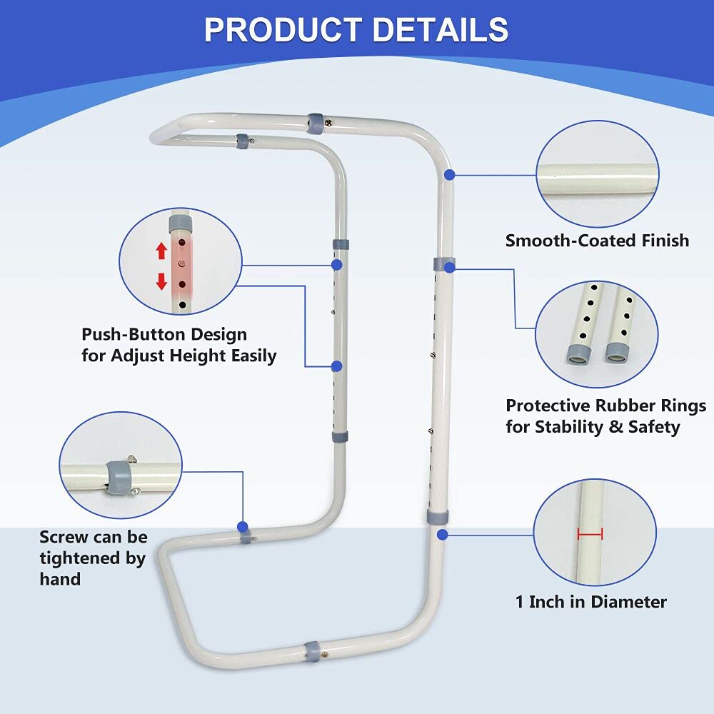 Zelen Blanket Lifter for Feet Lift Bar Sheet Riser Foot Tent Blanket Support Holder 26-34'' Adjustable Bed Cradle Assistance Device Hospital Bed Rail Accessories Leg Knee Ankle Post Surgery Recovery