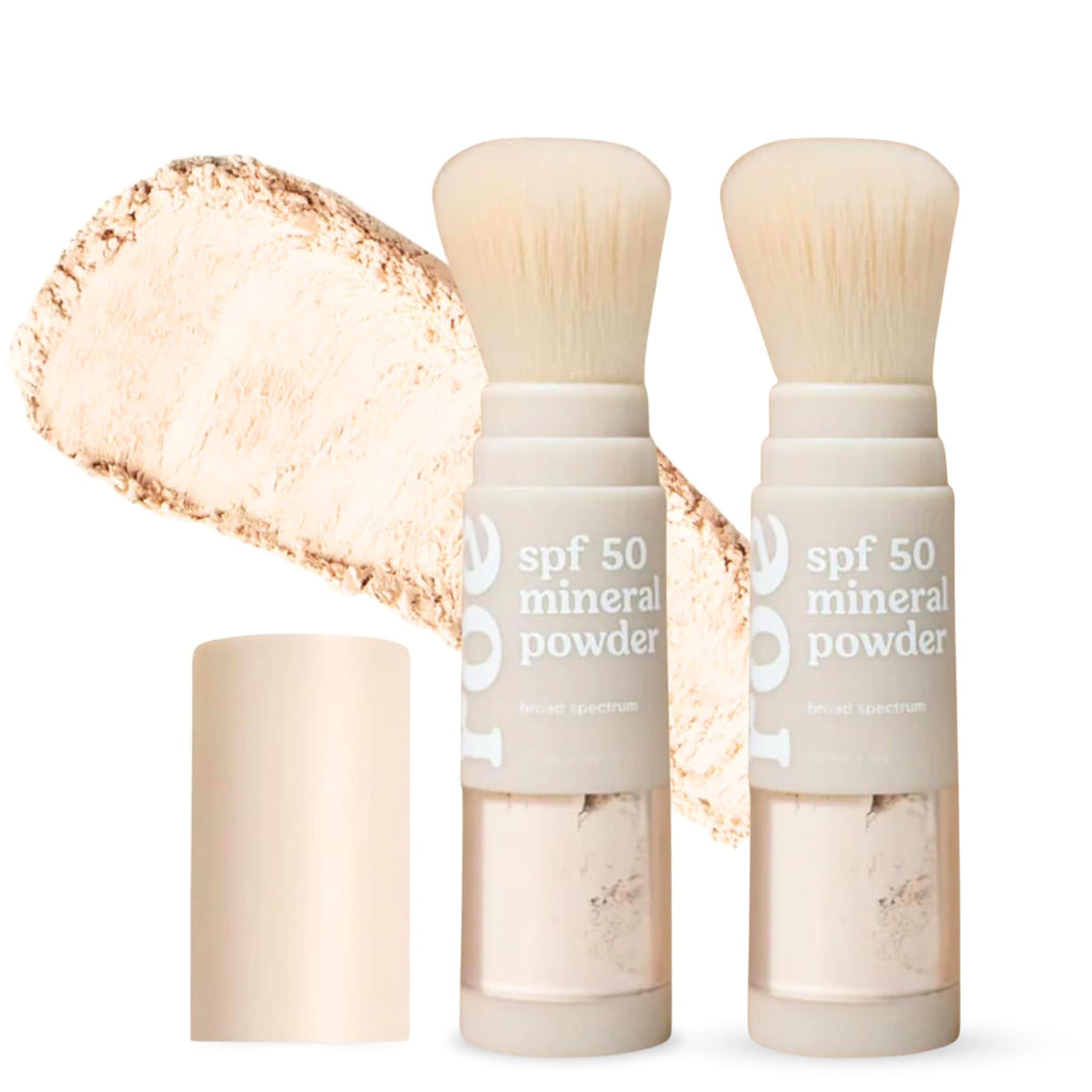 Roe Wellness- Kids SPF 50 Brush On Mineral Sunscreen Powder EWG Certified, Non-Toxic, Reef-Friendly, Easy to Apply for Kids, Babies & Parents (2Pack)