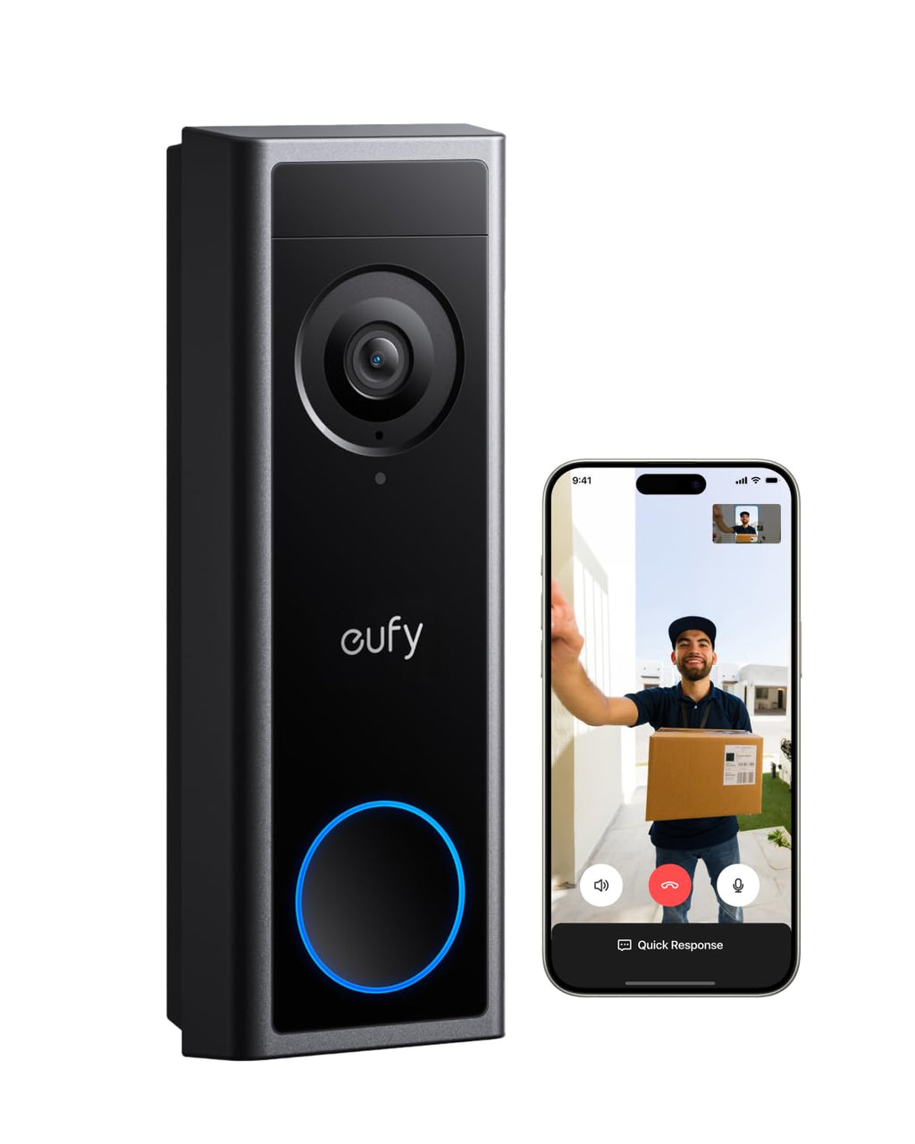 eufy Security Video Doorbell C31, 2K FHD, Battery or Wired, No Subscription