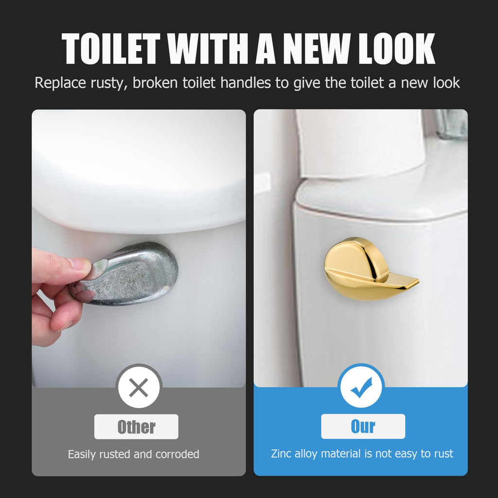 Compatible with TOTO Toilet Handle Replacement Parts Kit, Universal THU068#CP Trip Lvr for St743S Side Mount Toilet Flush Tank Lever Handle for TOTO Kohler Toilet Tank, 1-Pack Shiny Gold