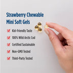 Nordic Naturals Children’s DHA, Strawberry - 120 Mini Chewable Soft Gels for Kids - 250 mg Omega-3 with EPA & DHA - Brain Development & Function - Non-GMO - 30 Servings