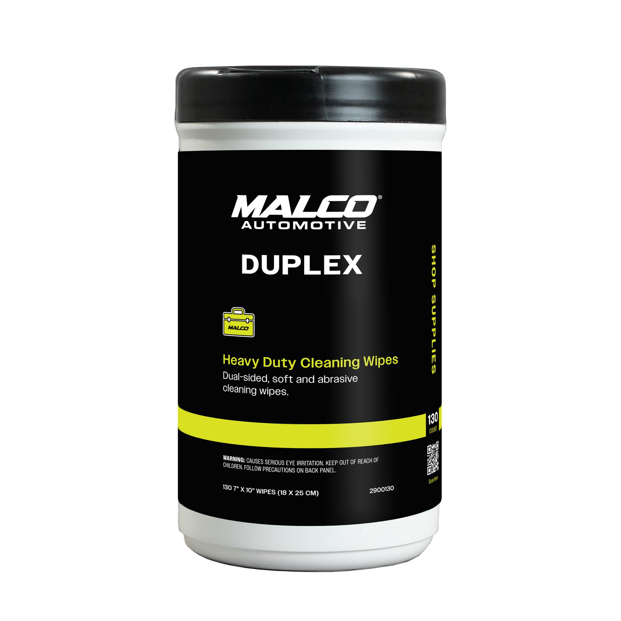 Malco Duplex Heavy Duty Cleaning Wipes for Home and Auto, 130 Wipes
