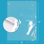 GPI - 9" x 12" Zip Bags, 100 Count, 2 Mil, Clear Plastic Reclosable Zipper Poly Baggies, with Resealable Zip Top Lock. for A4 Letter Size Paper, Apparel, Clothing, Food, Home & Office Supplies.