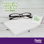 Flents Wipe ’N Clear Biodegradable Lens Wipes, 225 Count Pre-Moistened Eyeglass Cleaner Wipes for Glasses, Screens, and Lenses, Anti-Streak, Quick Dry, Individually Wrapped