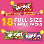 SKITTLES & STARBURST Assorted Candy Variety Pack Bulk Box 18 Count 37.05 oz