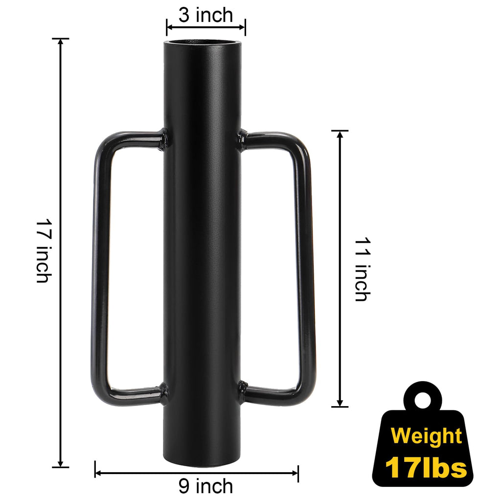 yarlung Fence Post Driver, 17 LBS Heavy Duty Hand Post Pounder with Handles for Metal U Posts, T Posts, Garden Wooden Fence, Black