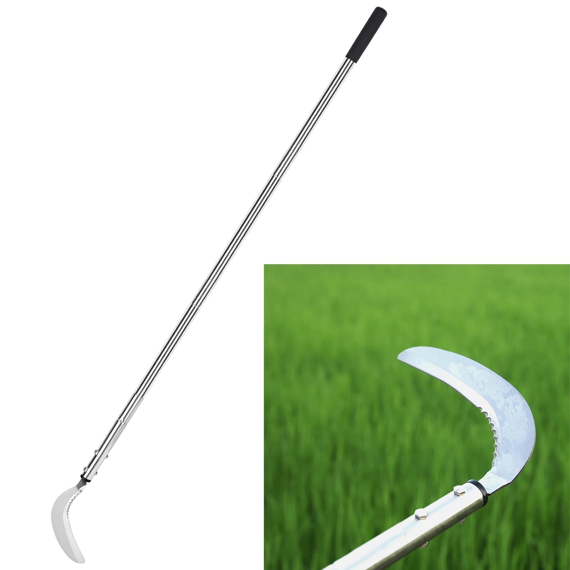 YEELOR Weeding Sickle, 51-Inch Adjustable Long Handle