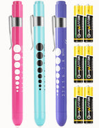 MEUUT Medical Pen Lights for Nurses 3 Pack & 6 AAA Batteries for EMT