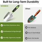 WOWBOX Garden Tools Set, 10 PCS Heavy Duty Gardening Hand Tools Kit, Green