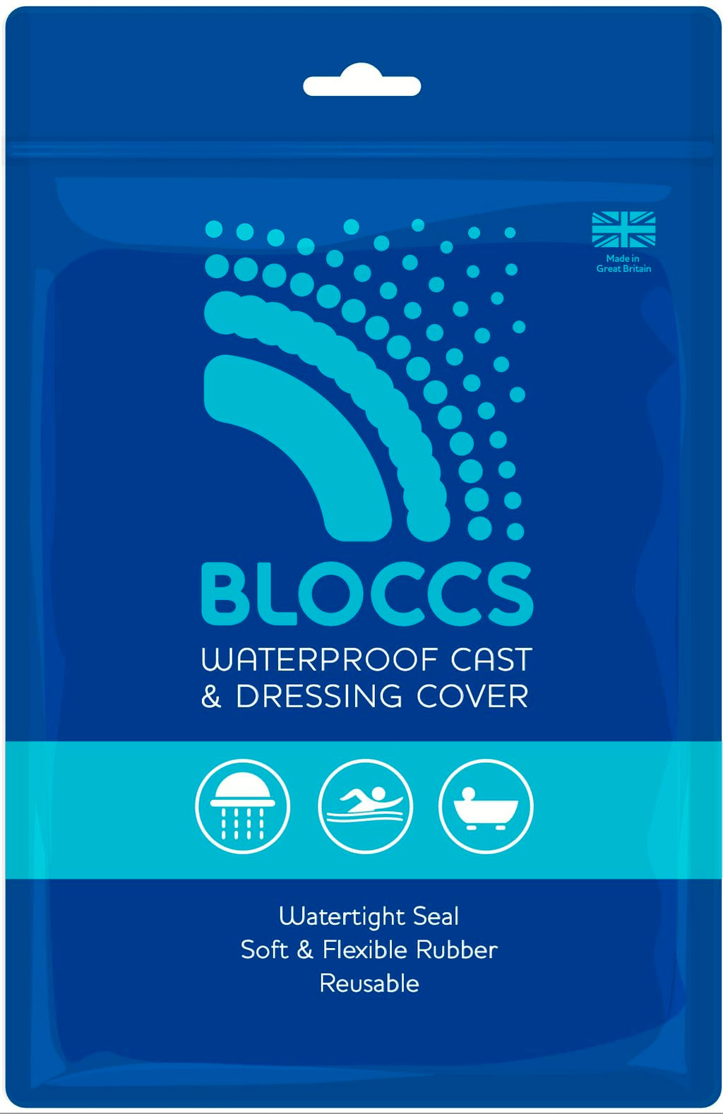 BLOCCS 100% Waterproof Cast Covers for Shower Arm - Swim Cover, Cast Bag for Bath. Durable Cast Sleeve for Swimming - #ASA70 - Adult Short Arm