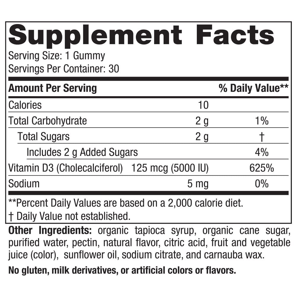 Nordic Naturals Vitamin D3 5000 Gummies, Passion Fruit - 30 Gummies - Support for Healthy Bones, Mood, & Immune System - Vegetarian - Non-GMO - 30 Servings (Pack of 2)