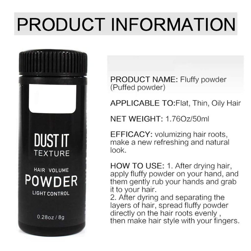 Styling Volume Powder for Soft & Fluffy Hair All Day - 8g Root Lifting Powder, No Mess Dust Application