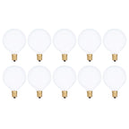 Simba Lighting Small Globe G16.5 Round Bulb 40W E12 Candelabra Base (10 Pack) for Chandelier, Ceiling Fan Light, Decorative Vanity Lights, Wall Sconce, Frosted Glass 120V, 2700K Warm White Dimmable