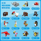 HOGOKIDS 30 Packs Party Favors for Kids - 867PCS Animals Building Blocks Sets for Classroom Prizes Goodie Bag Fillers Stocking Stuffers Birthday Valentines Easter Gifts for Kids Boys Girls 6+