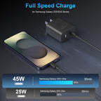 Super Fast Charger USB C, 45W Dual Port Android Phone Type C Charger 2Pack