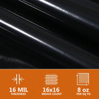 Tarps Heavy Duty Waterproof 8x12ft,TEZONG Black Tarp 16Mil Plastic Tarpaulin Outdoor Tarp Cover for Emergency Rain,Patio Furniture,Wood,Roof,Camping,Car,Pool
