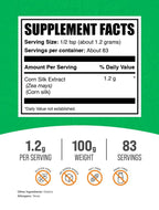 BulkSupplements.com Corn Silk Extract Powder - Corn Silk Supplement, Zea Mays Extract - Vegan & Gluten Free, 1.2g per Serving, 100g (3.5 oz) (Pack of 1)