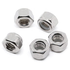 MewuDecor #10 32 Nylon Insert Hex Lock Nuts Locknuts, 304 Stainless Steel 18-8, Bright Finish, 50 PCS