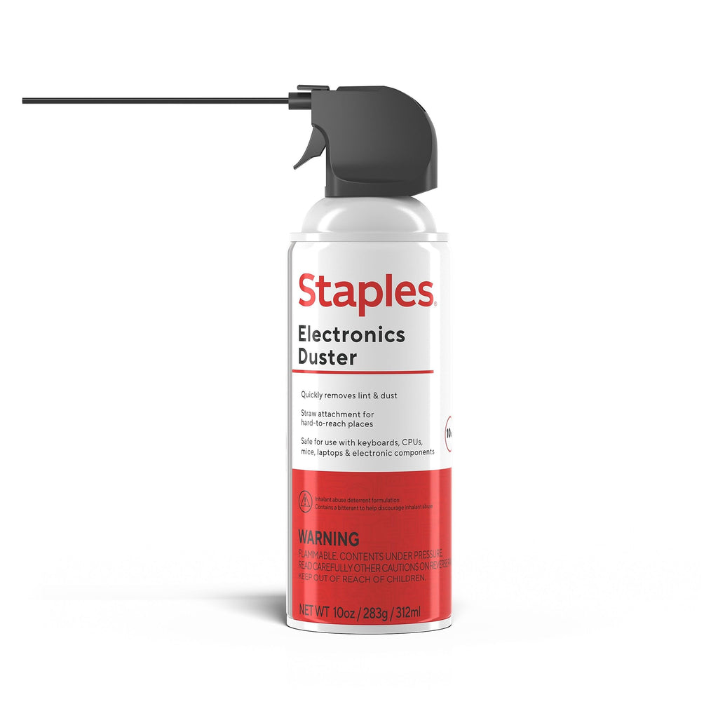 Staples Compressed Air Duster, 10 Oz Cans, 2-Pack