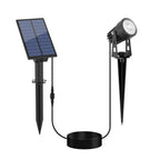 APONUO Metal Solar Spot Lights Outdoor with 9.8ft Cable Solar Powered Landscape Lighting Low Voltage IP65 Waterproof Auto On/Off for Outside Garden Yard Landscape Pathway Garage-Cool White(1-in-1)