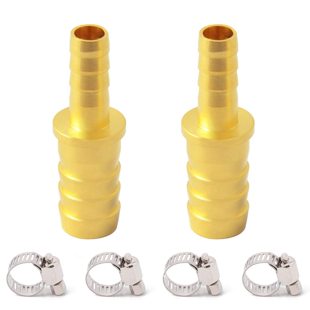 Metaland Brass Hose Barb Reducer, 3/8" to 3/16" Hose ID, Reducing Barbed Hose Splicer Mender Coupler Warter Fuel Air (Pack of 10)