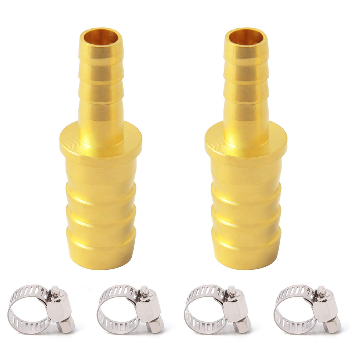 Metaland Brass Hose Barb Reducer, 3/8" to 3/16" Hose ID, Reducing Barbed Hose Splicer Mender Coupler Warter Fuel Air (Pack of 10)