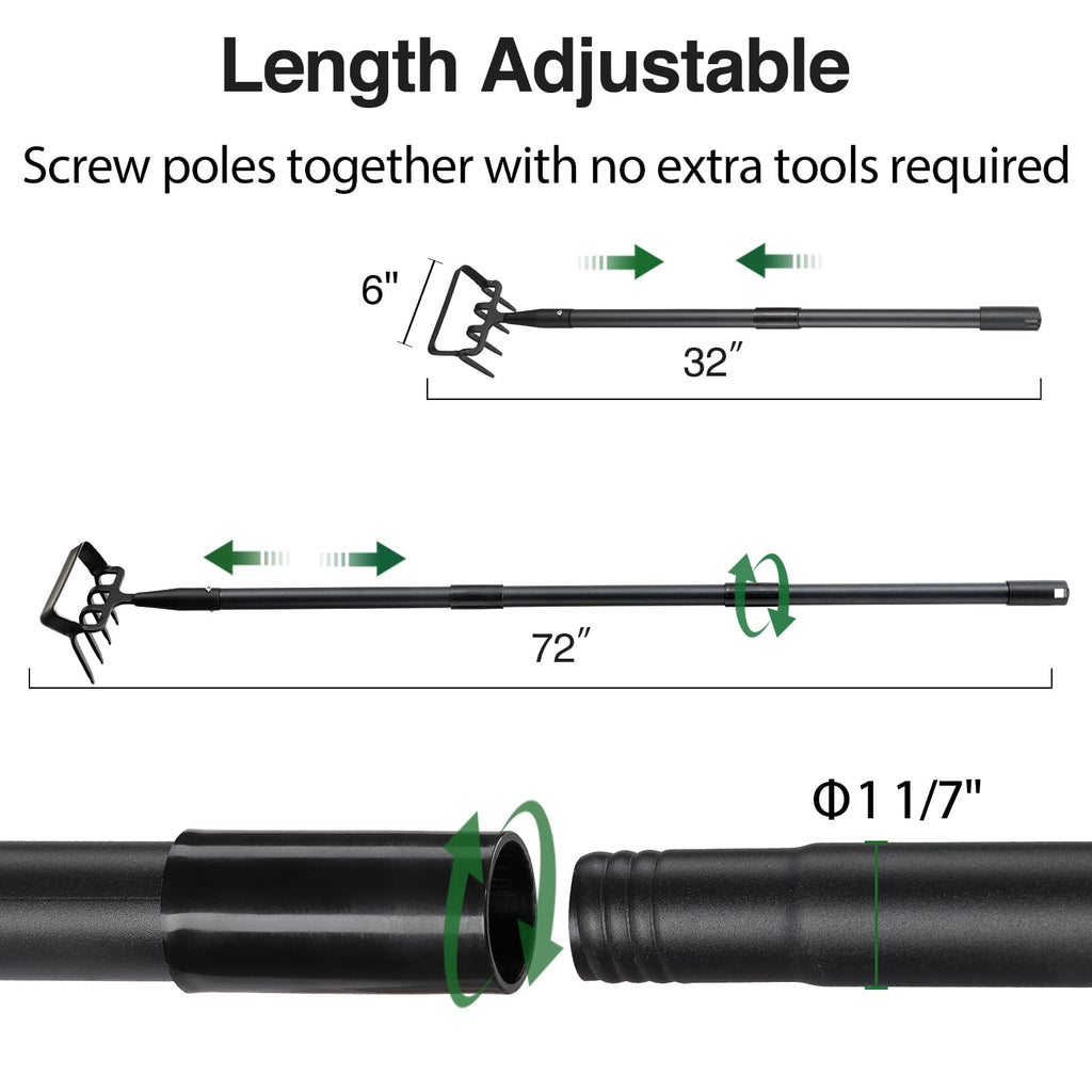 Oliynedy Stirrup Hoe Cultivator Garden Tool Heavy Duty,Scuffle Loop Action Hoe Weeding Gardening Hand Tools for Women Kids Men,Metal Weeder Scraper Garden Hoe Rake Weed Puller Long Handle 32-72