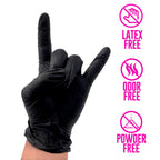 Colortrak Black Vinyl Gloves, Disposable Latex-Free & Powder-Free Hair Color Gloves for Chemical Processing & Salon Services, 1000 Count (10 Boxes), Large