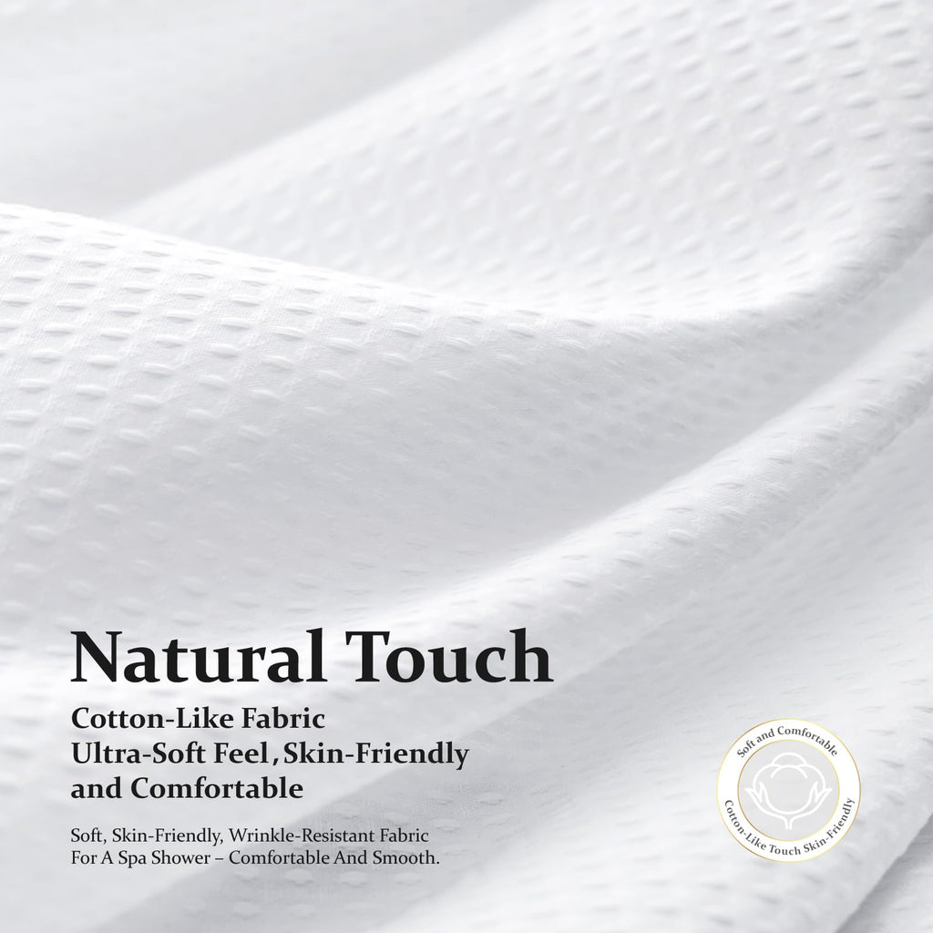 Dynamene Waffle Shower Curtain 256 GSM Heavy Duty Fabric 72"x72" White