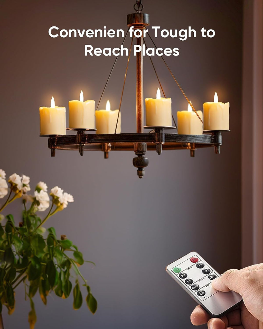 2"x 2" Rechargeable Flameless Votive Candles with Remote Timer, 6 Pack