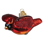 Old World Christmas Cardinal in Flight Glass Blown Ornament for Christmas Tree, Handcrafted Holiday Decoration, Bird Watcher Collection