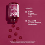 Goli Beets Cardio Gummies with CoQ10 and Vitamin B12 - Beetroot Extract - Cardiovascular Wellness - Vegan, Non-GMO, Gluten-Free - 300 Count (5 Pack)
