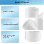 LESSO 8 Pack PVC Pipe Fittings, 1/2 inch PVC Wye Y Fittings for DIY Building Furniture Greenhouse Shed Pipe Fittings Tent Connection, SCH40 White
