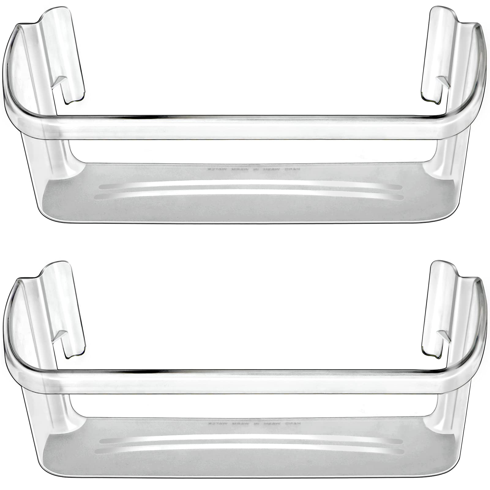 240323002 Refrigerator Door Bin Shelf Compatible with Frigidaire or Electrolux, Bottom 2 Shelves on Refrigerator Side, Clear, Double Unit, Replaces PS429725, AP2115742