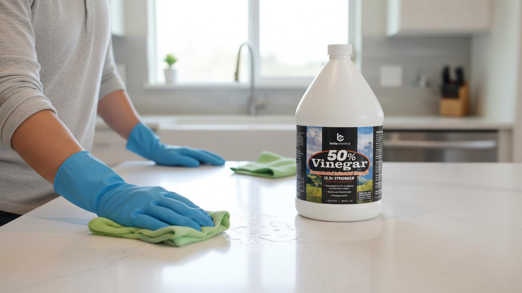 Belle Chemical 50% Pure Concentrated Vinegar - 125x Stronger - Indoor and Outdoor Cleaner (128 Fl Oz)